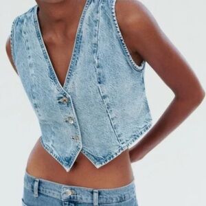 Zara Blue Denim Vest